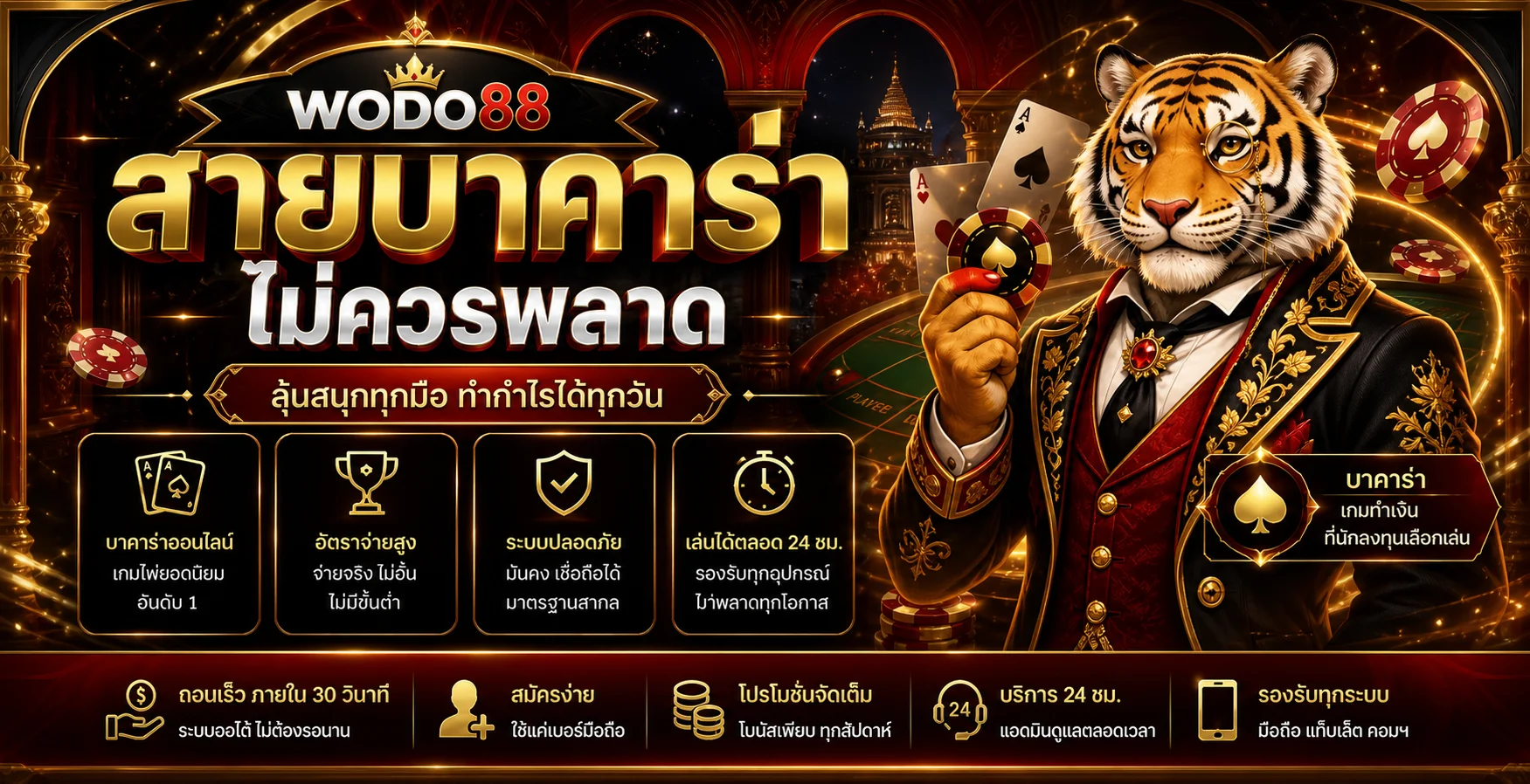 แบนเนอร์ WODO88 เกมบาคาร่าและ JIMHUAY